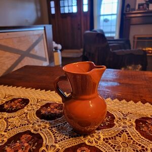 Vintage Style Orange Ceramic Wine Pitcher